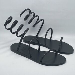ANCIENT GREEK SANDALS  Ofis Low Crystal-Embellished Wraparound Sandals size 39